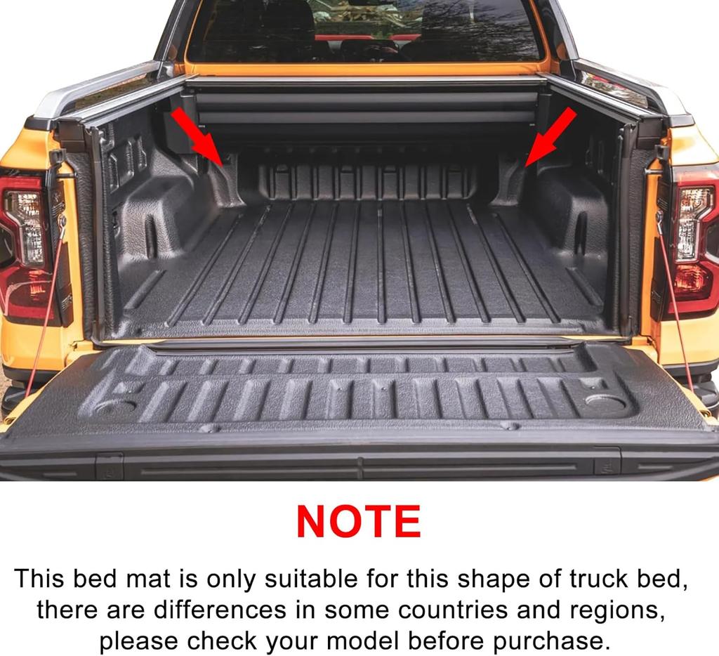 For Ford Ranger 2024 2025 US Version Fit 5FT 59.6Bed Car Truck Bed Mat Liner Trunk Bed Liner Black TPE 3D Floor Mats