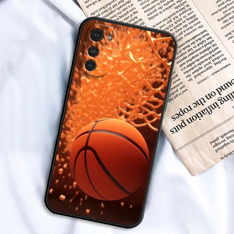 Спортивный баскетбольный крутой чехол для телефона для Motorola G85 Edge 50 G24 G35 G14 G04 40 G72 G34 G G54 G13 G32 5G Черный
