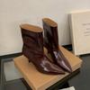 Autumn Pointed Toe Women Ankle Boots Slip On Low Heels Shoes Street Style Banquet Party Short Botas Mujer