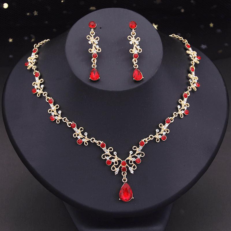 Подвески со стразами и кристаллами, ожерелья, серьги, наборы для женщин, модные украшения, свадебные аксессуары для выпускного костюма