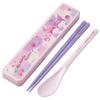 Combi Set Chopsticks 18cm Spoon Set My Melody Kuromi Love Love Sanrio Antibacterial Adult Made In Japan CCS3SAAG-A