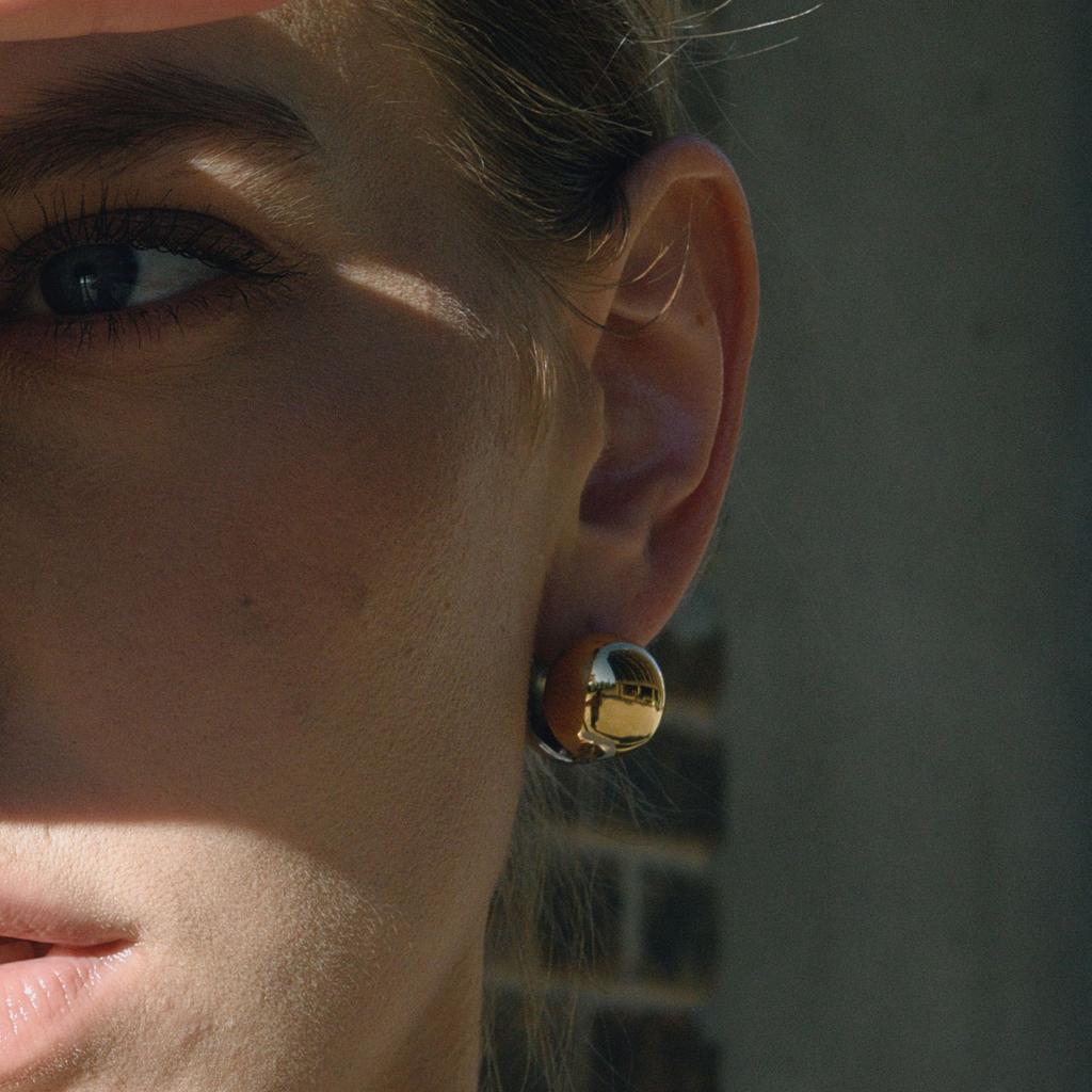 Легкая роскошь высококачественные серьги-гвоздики в форме полых полусфер ювелирные изделия