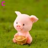 DIY Craft Bonsai Decoration Miniature Model Micro Pig Family Resin Ornaments Gold Ingot  Figurine