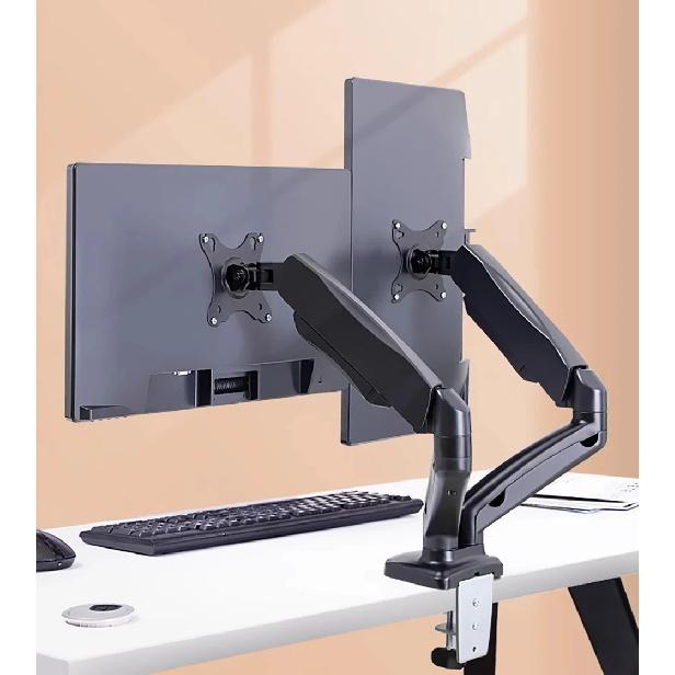 Dual Monitor up to 32 inches and 19.8 lbs per Screen Mechanical Arm Desk Mount VESA 100x100mm Height Adjustable Monitor Stand