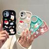 For iPhone Redmi 13 13C 14C Note 13 12 Pro Samsung A05 A06 A13 A14 A15 A16 Honor X6 X6a X8 X8a Cartoon Lovely Dog Soft Silicone Wave Edge Phone Case