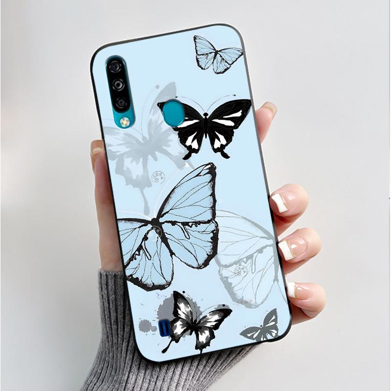 Phone Case For ZTE Blade A7 2020 Shockproof Casing Luxury Fashion Butterfly Flower Black Jelly Soft TPU Case Silicone Back Cover