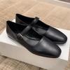 Black French Retro Mary Jane Women's Shoes Soft Leather Flat Shoes Genuine Leather Light Mouth Single Shoes Women's Soft Sole