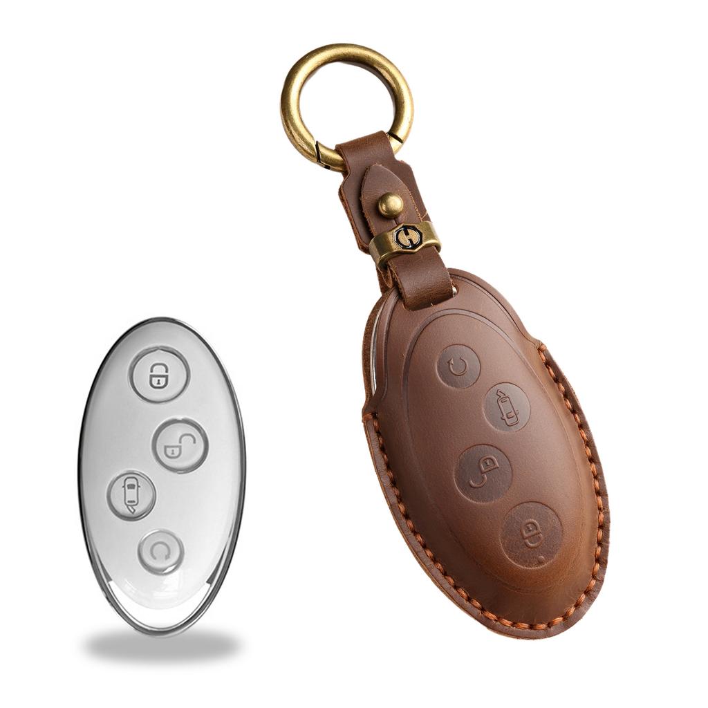 Новый ретро чехол для ключа подходит для чехла для ключа юань, чехла для ключа BYD 17 S7, изготовлен из натуральной кожи ручной работы.