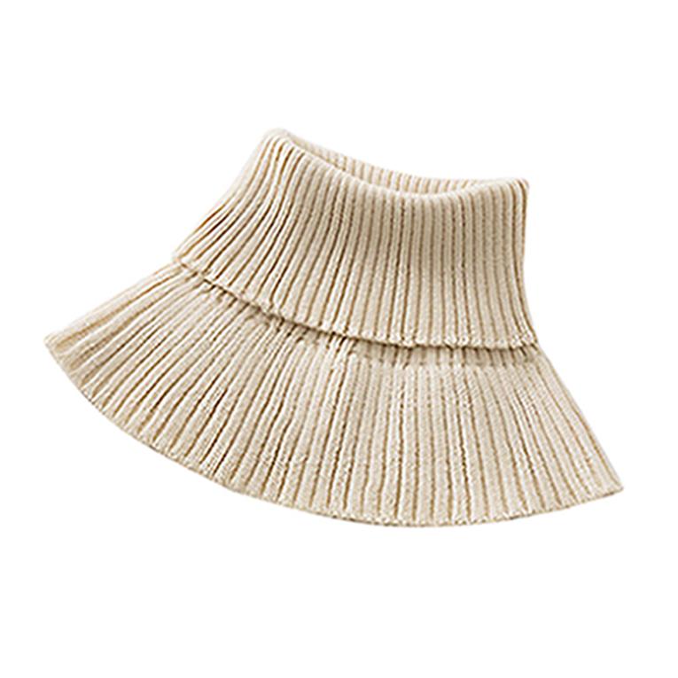 Autumn and Winter Women's All-match Warm Set Head Scarf Cervical Spine Scarf Stretch Knitted Wool High Neck Collar