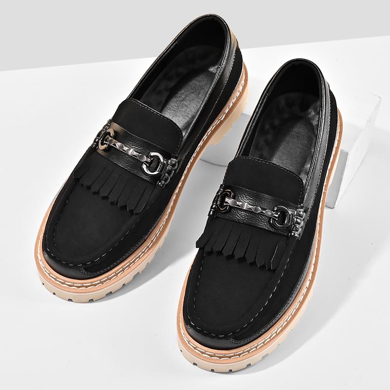 Мужские деловые кожаные туфли, повседневные туфли без застежек, лоферы