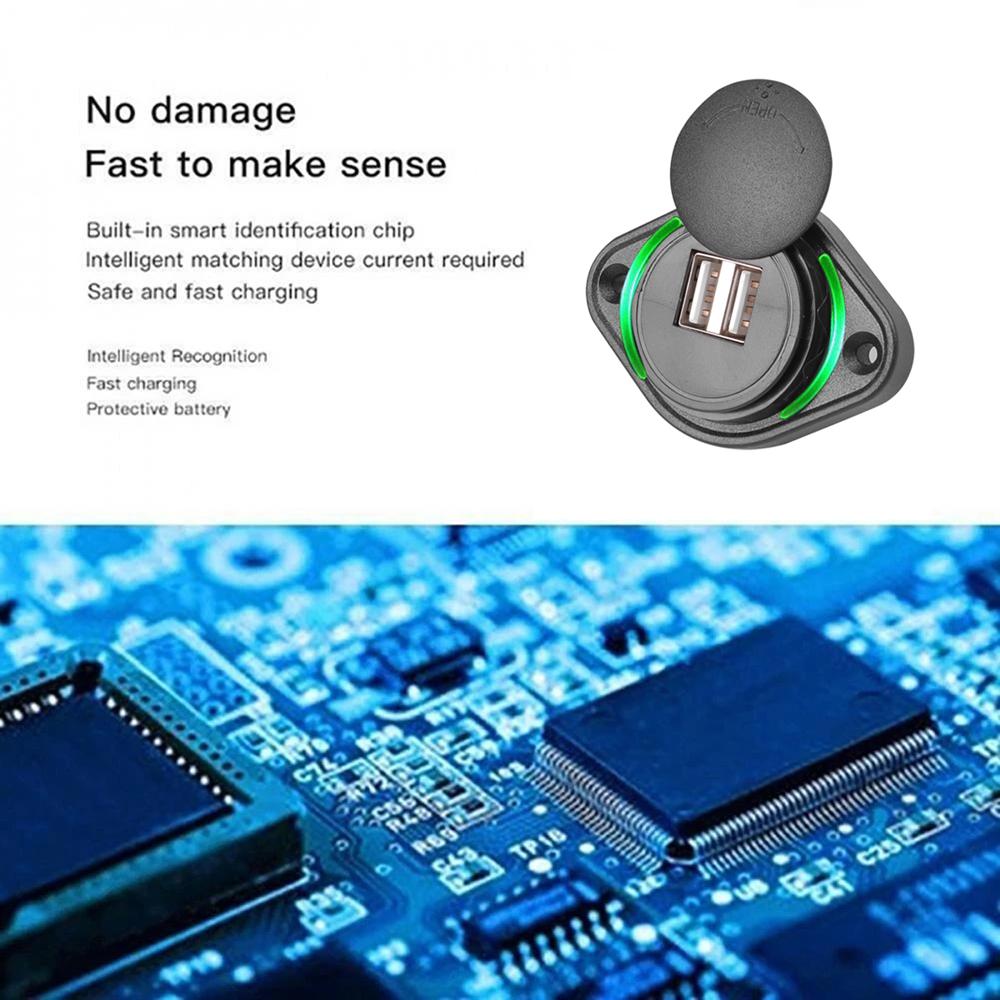 3.1a 12-24 В двойная USB-розетка для телефонов, планшета, выдвижная крышка, автомобильный автобус, лодка, двойной USB-порт, зарядное устройство, розетка