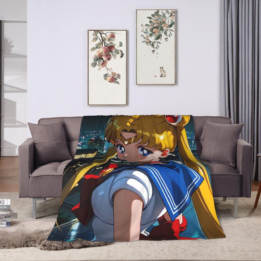 Одеяло Сейлор Мун Супермягкое Забавное Плюшевое Одеяло-Плед для Девочек Мальчиков Уличное Фланелевое Покрывало на Кровать Покрывало