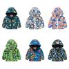 1-8 лет Детский Мальчик Мультяшный Динозавр Принт Куртка с Капюшоном на Молнии Повседневная Куртка