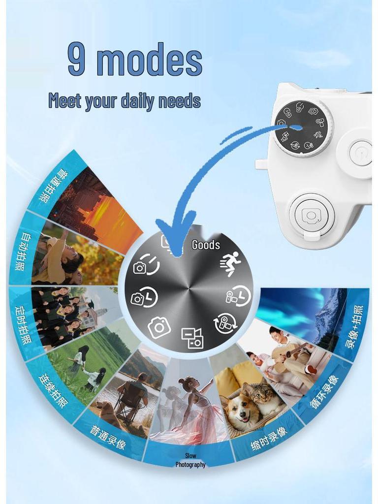5K HD Mirrorless Digital Camera with Flip Screen, 18x Zoom, WiFi, Selfie, and Beauty Mode.