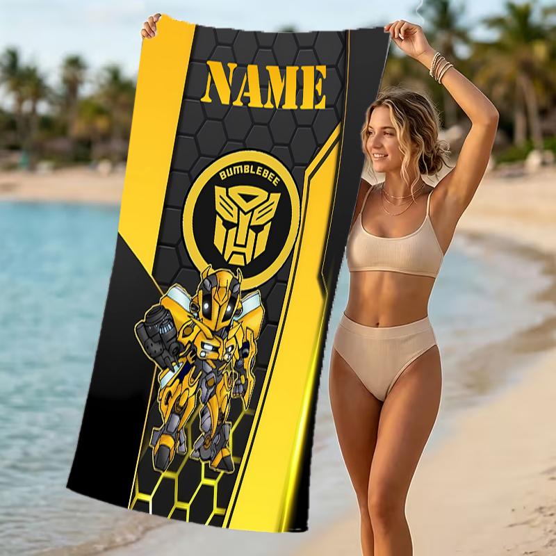 Customizable personalized beach towels Bumblebee themed designs.Suitable for the beach, yoga, sports;ideal as beach accessories