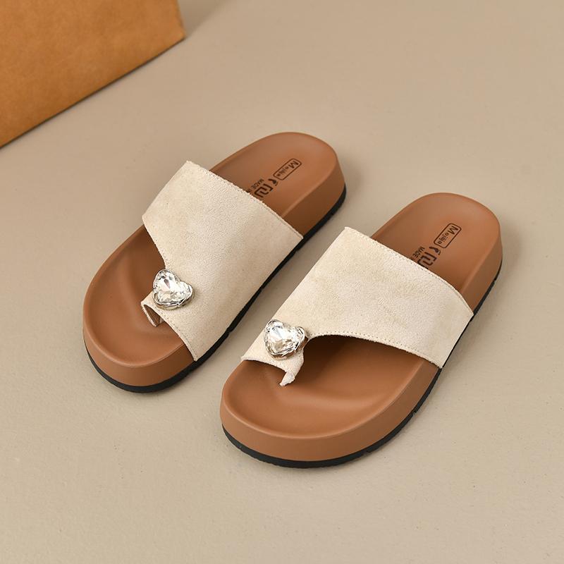 Модные женские балетки шлепанцы сандалии с кристаллами и зажимом для пальцев новые модные туфли от дизайнера 2025 летние повседневные шлепанцы с открытым носком женские сандалии