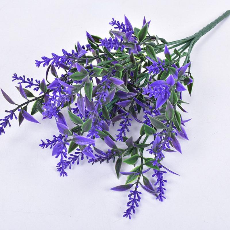 Artificial Flower Plastic Lavender Fake Plant Wedding Home Garden Decoration Bridal Bouquet Photography KTY