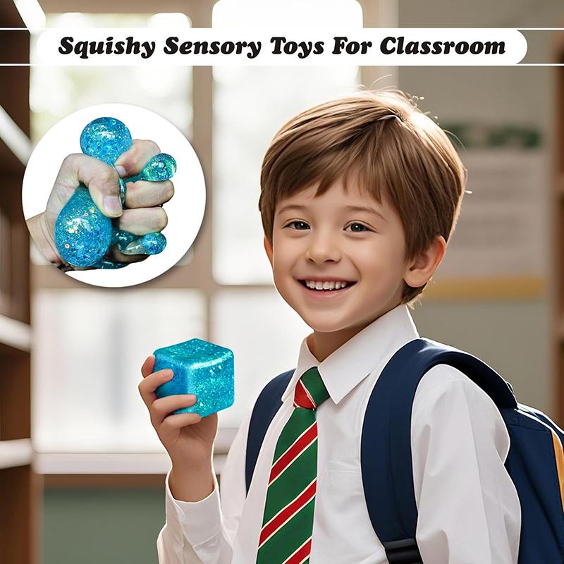 Squishy Ice Cube Fidget Toys Stress Relief Ball For Adults Kids Squeeze Ball Toys Gift