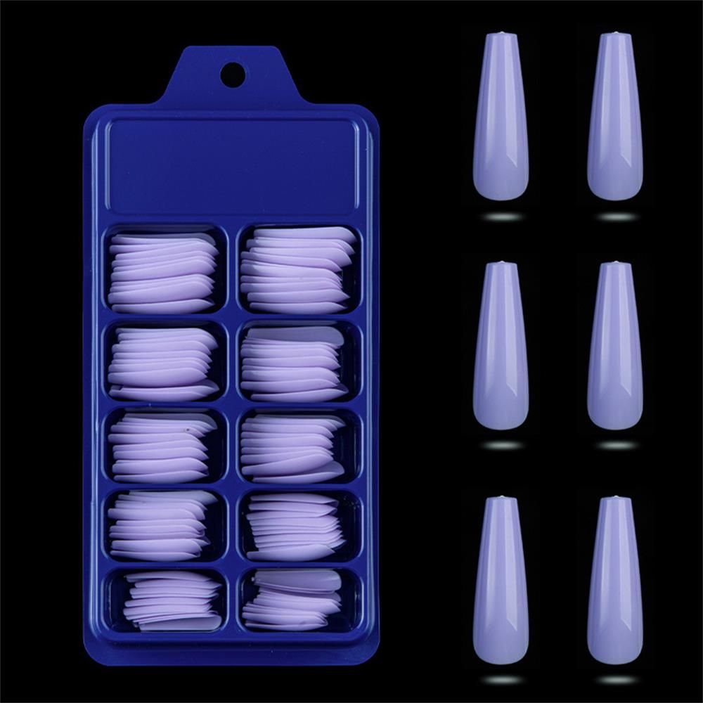 100Pcs/Set Ballerina Acrylic UV Gel False Nail Tips Manicure Coffin Fake Nails Full Cover
