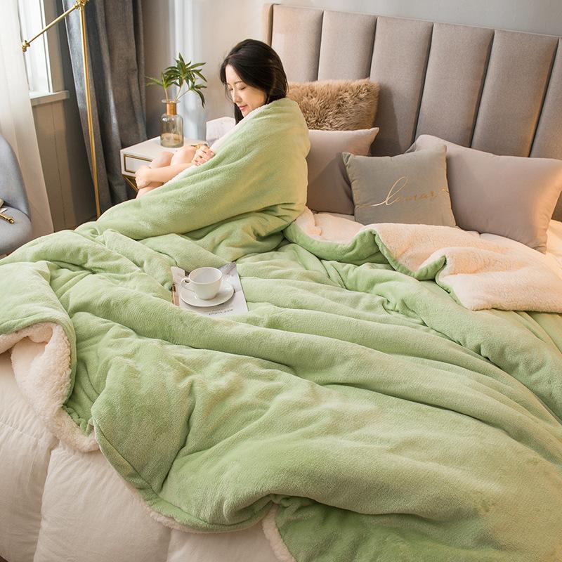 Шерстяное одеяло, сохраняющее тепло, зимние одеяла, двухстороннее королевское пододеяльник, покрывало для кемпинга, покрывало на кровать