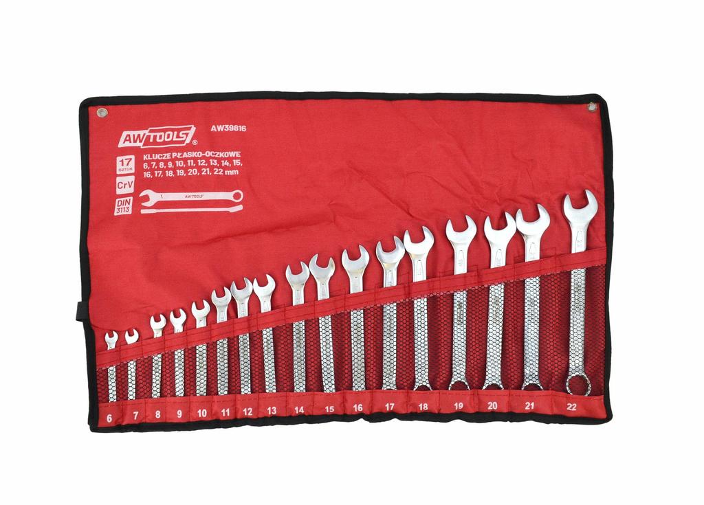 Awtools Klucz Płasko Oczkowy Komplet 17Szt. 6Mm-22Mm