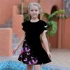 Girls Patterned Butterfly Print Dresses Kids Girl Party Dress Loose Fitting Loose Fitting Short Sleeved Skirt For Girls Over Four Years Old