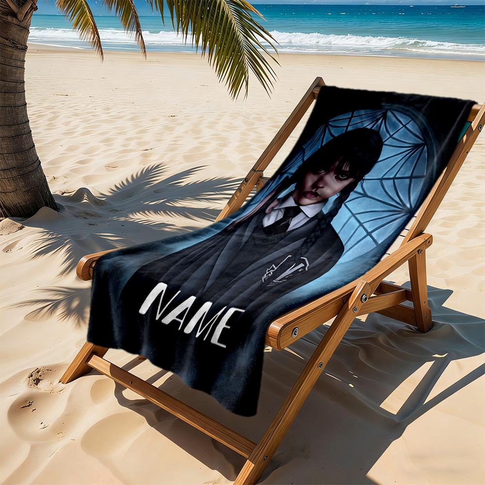Dark Gothic Mystery Personalized Name Beach Towel Soft Durable Quick-Dry Suitable for Swimming Gym Camping Yoga Vacation