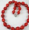 Beautiful Tibet Real Red Coral Beads Necklace ,18''