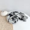 New Korea Design Flower Printed Thin Scarf Neck Protect Elegant Large Size Cotton Scarf 110x220cm