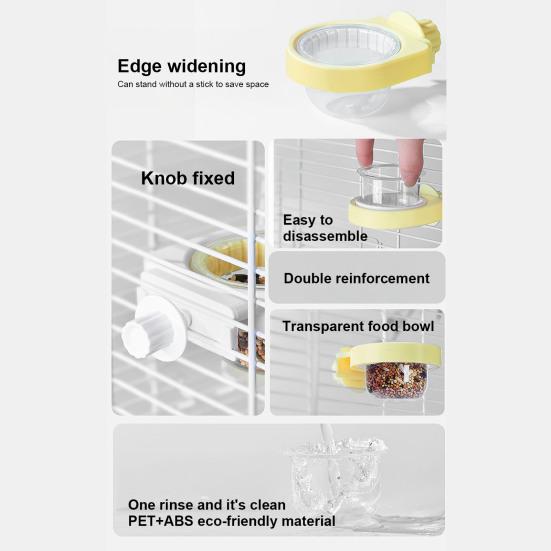 Кормушка для попугаев Высокоэластичный дизайн Легкая установка Очистка Прозрачная миска Аксессуар для клетки попугая