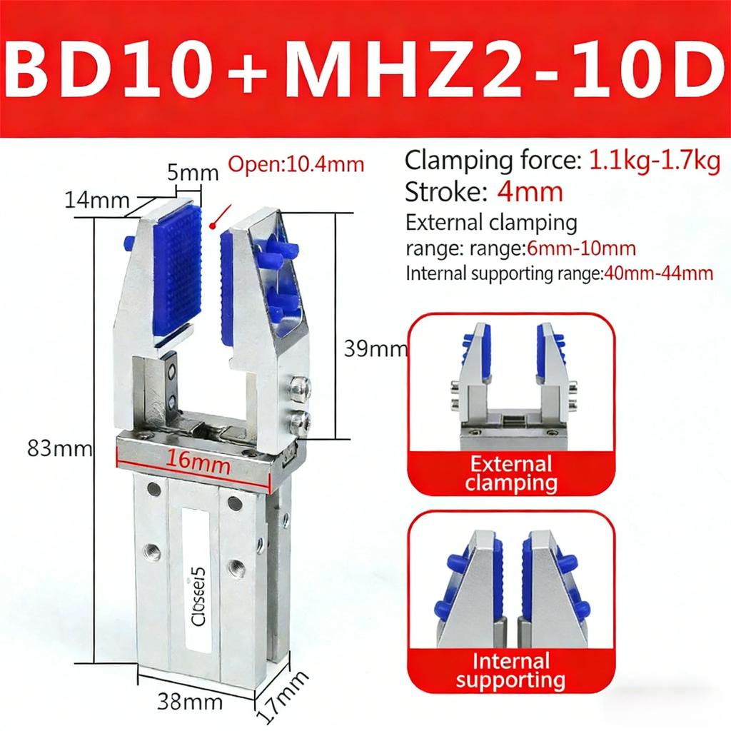 Пневматический пальцевой цилиндр 10C MHZ2-16D/10D/20D/25D/32D/40D-D1-D2-S-D3-C