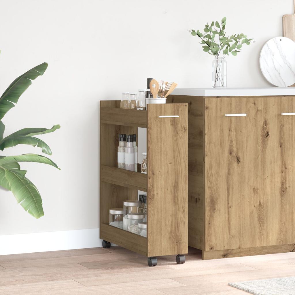 vidaXL Rollschrank Artisan Eiche 60x22x79 Cm Holzwerkstoff