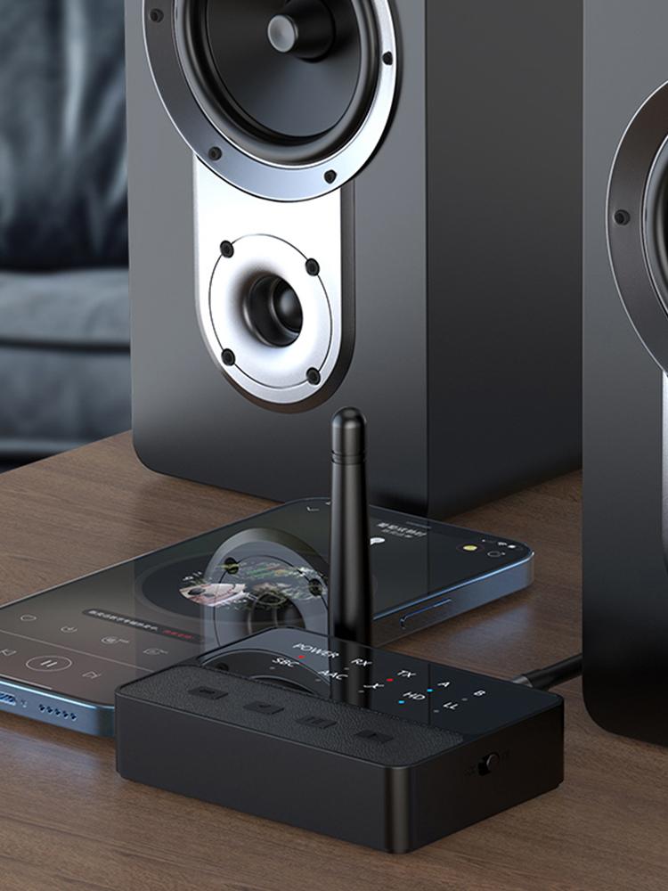 Bluetooth-совместимый 5.3 APTX/HD/LL Аудиоадаптер 3,5 мм AUX/RCA 2 в 1 Беспроводной стереоприемник-передатчик HIFI Стереоадаптер