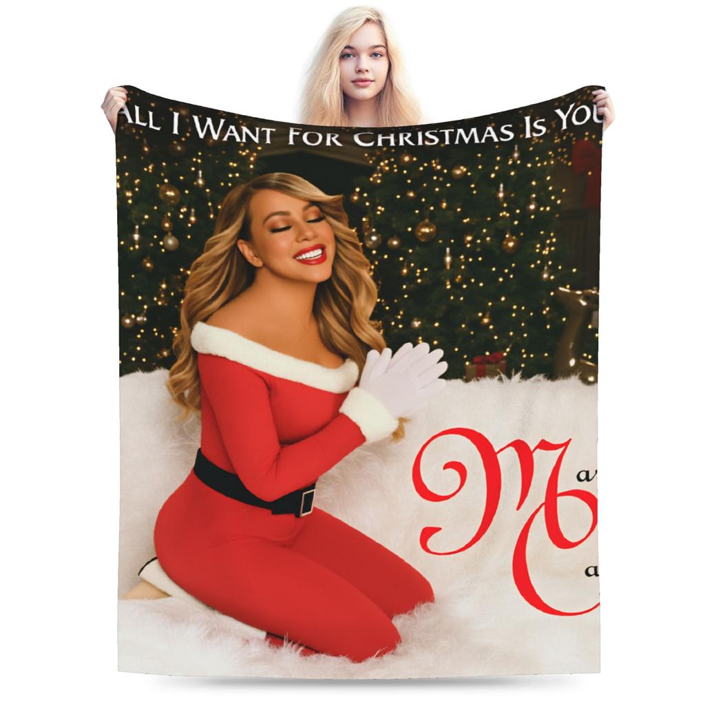 Mariah Carey Christmas Warm Soft Blanket Students Plush Throw Blanket Comfortable Bedroom Flannel Bedspread Sofa Bed Cover