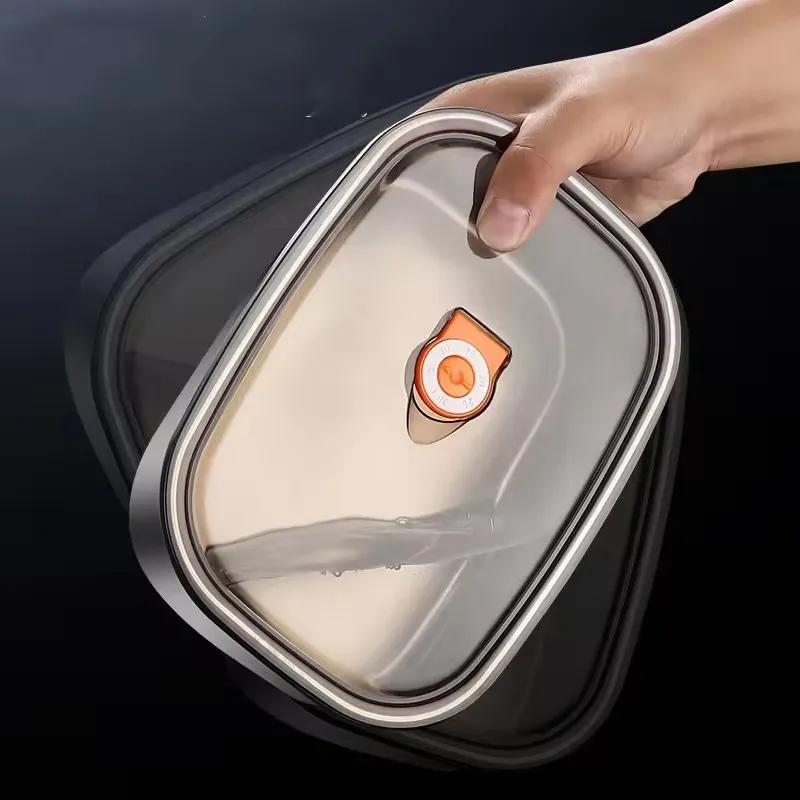 Office Workers Student Microwaveable Bento with Lid Portable Food Storage Container Stainless Steel  Divides Lunch Box