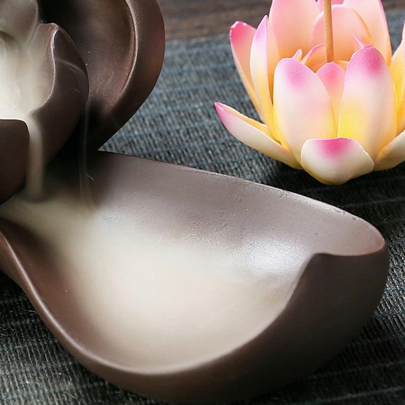 Курильница с дымом лотоса, курильница с обратным потоком, водопад, река, держатель для рукоделия