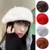 Women Painter Hat Solid Color Octagonal Dome Top Beret Hat Autumn Winter Warm Plush Hat Fashion Accessories
