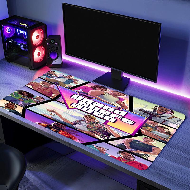 Игровой коврик для мыши Grand Theft Auto - Нескользящая резиновая основа, Гладкая поверхность для работы, игр, офиса и домашнего использования, Настольный коврик для мыши