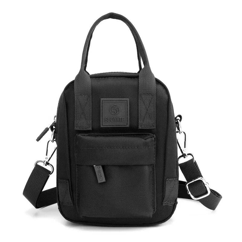 Fashion Colored Canvas Shoulder Bags Women's 2023 New Small Square Crossbody Bags Nylon Cloth Handheld Phone Organizer Bag