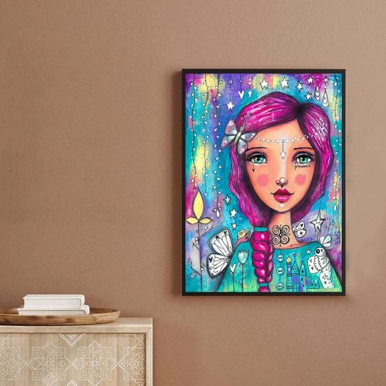 DIY 5D набор для рисования горным хрусталем красочная смола девушка узор горный хрусталь искусство для взрослых и детей яркий цвет горный хрусталь рисунок домашний декор