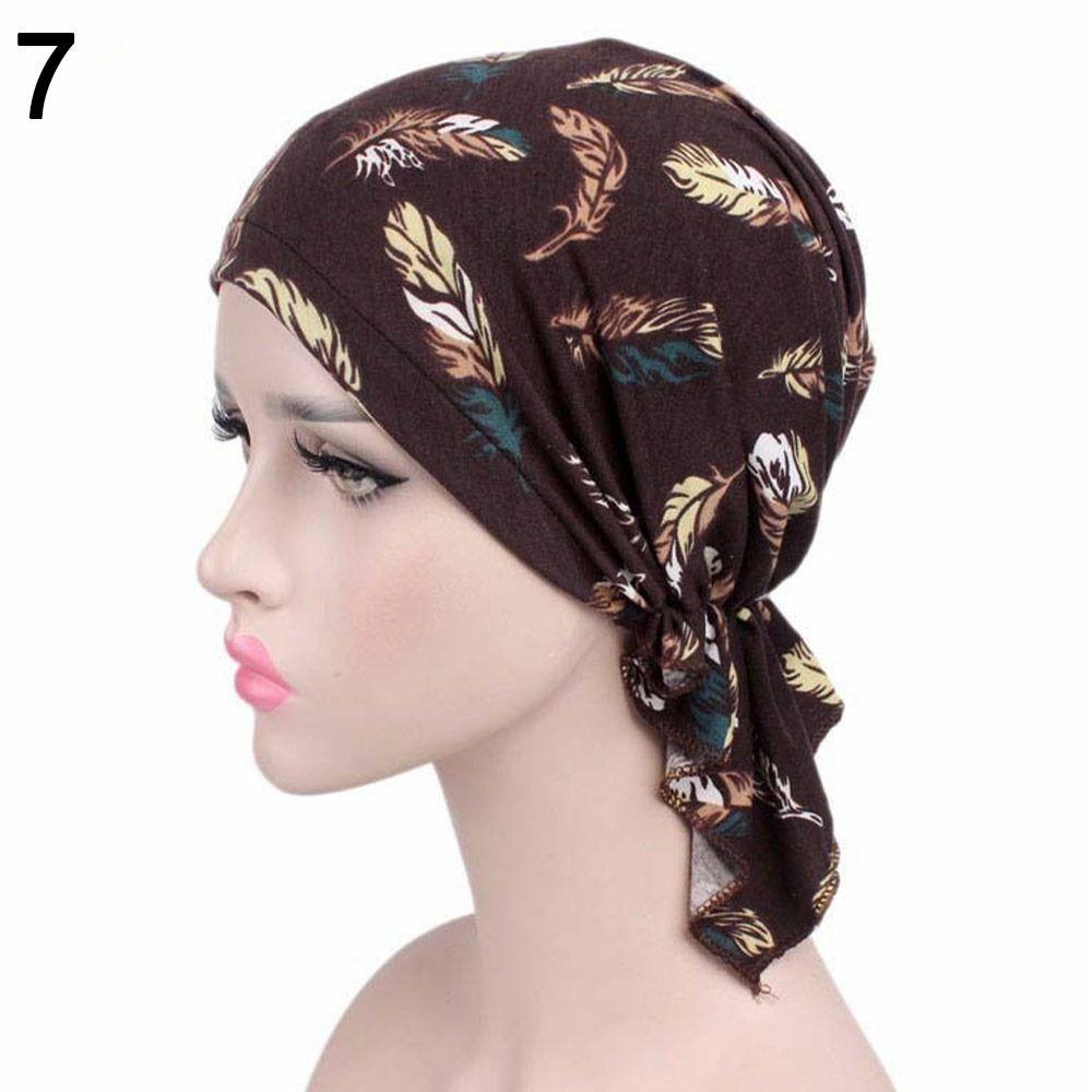 Casual Beanies Headwrap Floral Print Turban Women National Wind Chemotherapy Hat Cotton Hat Bandana