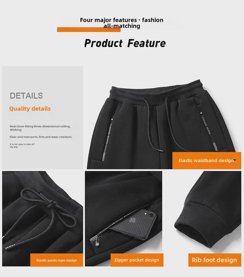 Men's Winter Lambskin Stretch Trousers - Plus Size, Thick Velvet, Warm & Casual for Middle-Aged and Elderly