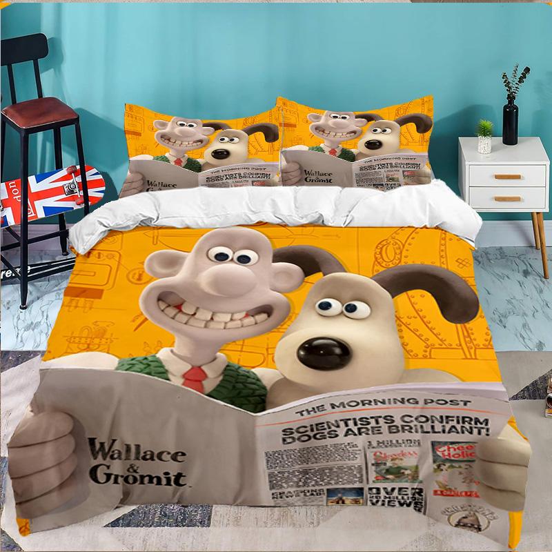 Christmas Party Gromit 3PCS Bedding set,Ideal for 1pc Duvet Cover And 2pcs Pillowcases Perfect for Fan gift,Ideal for Bedroom, Dormitory