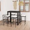 Day and Night - Day and Night Garden Bar Furniture Set 7 Pieces and Black Synthetic Rattan Cushions