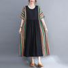 Short Sleeve Plus Size Cotton Women Casual Loose Long Dress