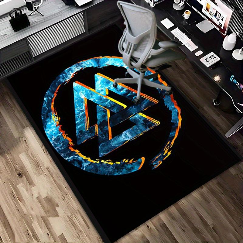 1pc Ice Fire Themed Rug for Home Decor, Non-slip Office Carpet, Chair mat, Outdoor Mat, Christmas and Halloween gifts-0731098