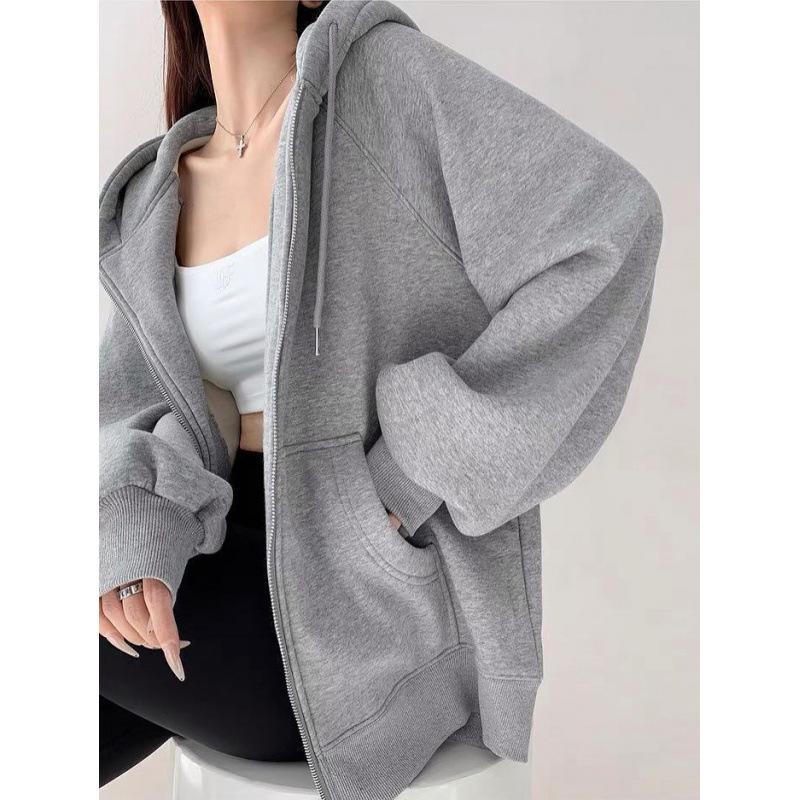 Женская толстовка с капюшоном из плотной не скатывающейся ткани на бархатной подкладке — свободная, повседневная, облегающая, миниатюрная, куртка-кардиган на молнии