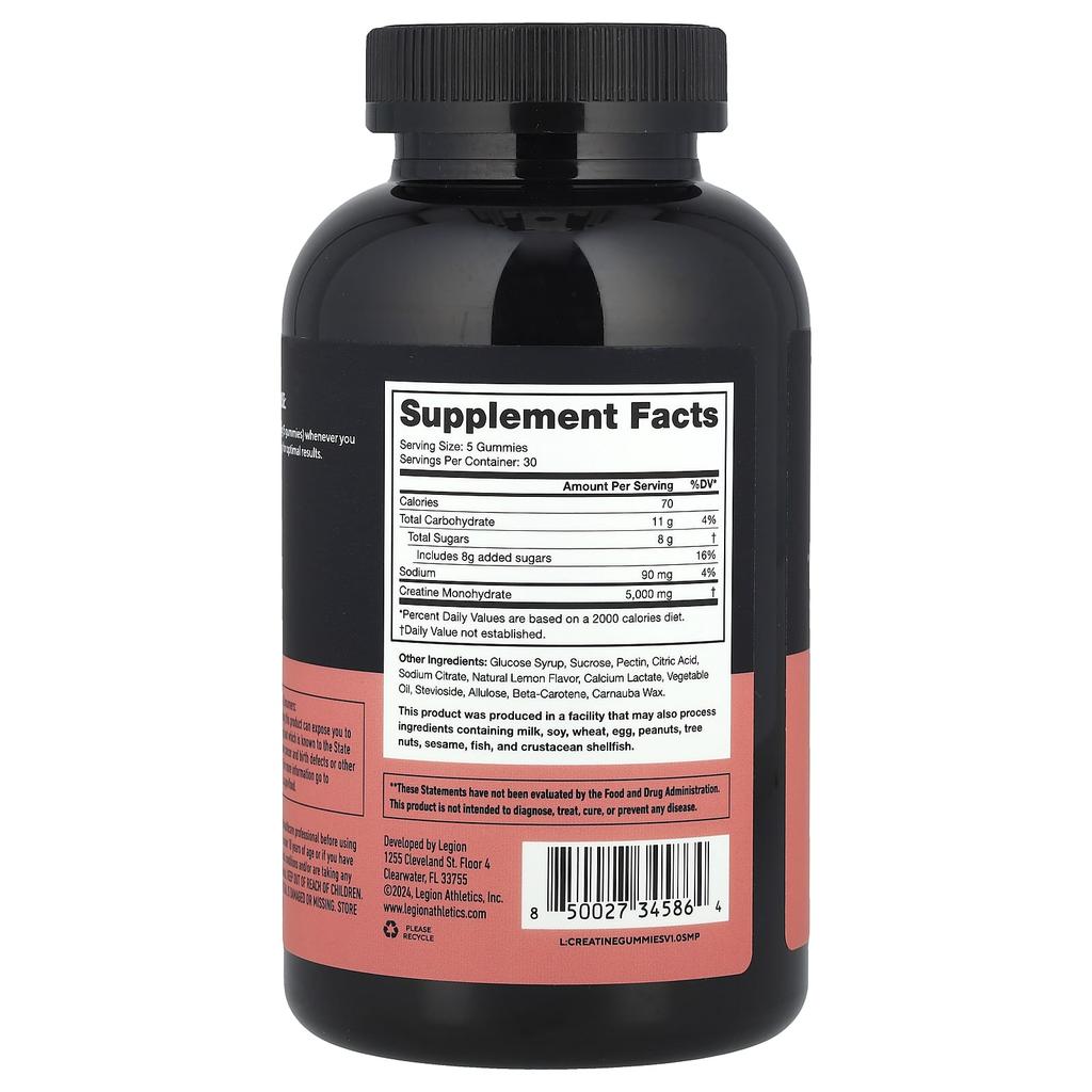 Creatine Gummies, Lemon Drops, 150 Gummies