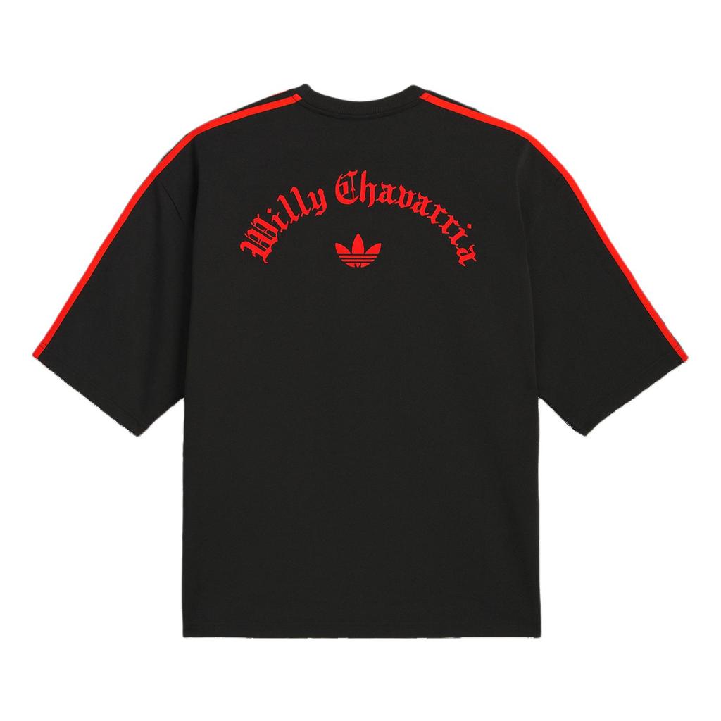 Adidas Оригинальная коллаборация Originals X Willy Chavarria Футболка с фирменным логотипом SS25 Модная универсальная футболка свободного кроя с круглым вырезом и короткими рукавами Унисекс Топы JW1447