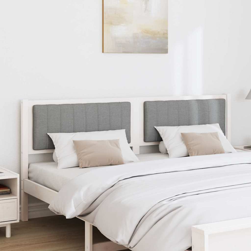 Upholstered Headboard in White 180 cm Solid Pine Wood